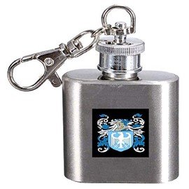 Clinton Family Crest Surname Coat of Arms 1oz Hip Flask Kerying Engraved