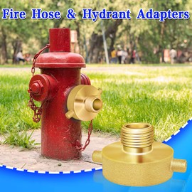 Brass 2-1/2" NST/NH Female x 3/4" GHT Male Hydrant Adapter - Connects Fire Trucks & Hoses to Nozzles