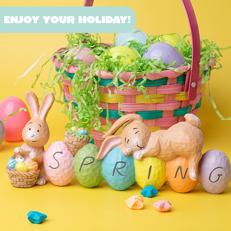 JOYIN Happy Easter Tabletop Decoration Bunny and Egg Centerpiece Decoration
