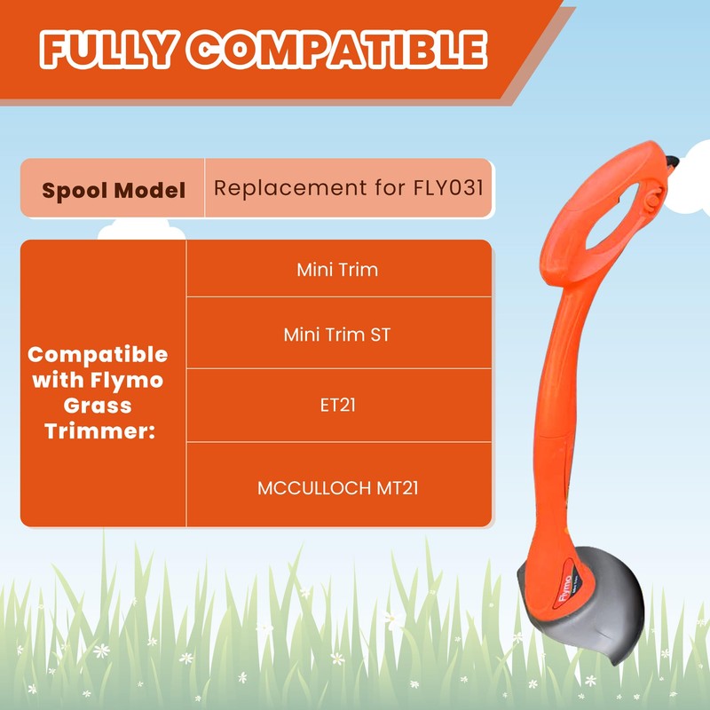 Flaveano Strimmer Wire for Flymo Mini Trim Trimmers, 4 Replacment