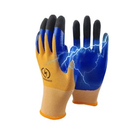 400V Low Voltage Gloves, Electrical Insulated Lineman Gloves, Safety Protective Work Gloves for Man Woman, Rubber Non Slip Design, Support Touch Screen