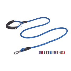 PPEETT 4 FT / 5 FT /6 FT Leather Woven Dog Leash, Heavy Duty Training Leash, Suitable for Running and Walking for Large, Medium and Small Sized Dogs (Blue, 2/5" × 6 FT)