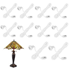 Light Pull Cord, 10pcs Pull Cord String with Connector Replacement Cord Pull for Ceiling Switch Nylon Light Pulls Cord Ceiling Light Switch Pull Cord for Bathroom Bedroom Switches (1.5 m/59 inch)