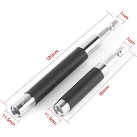 2Pcs Magnetic Screw Drive Guide Drill Bit Holder Extendible Hex Shank Impact Bit Holder for Driver Socket Magnetic 1/4inch Electric Screwdriver Bit Holder Adapter，Power Tool Parts and Accessories