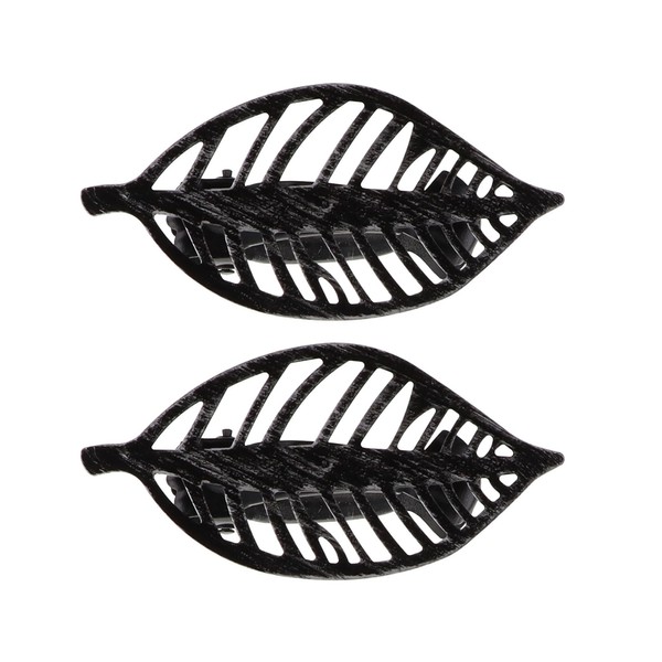 Leaf Curtain Tiebacks Set of 2 - Textured Black Clip-On