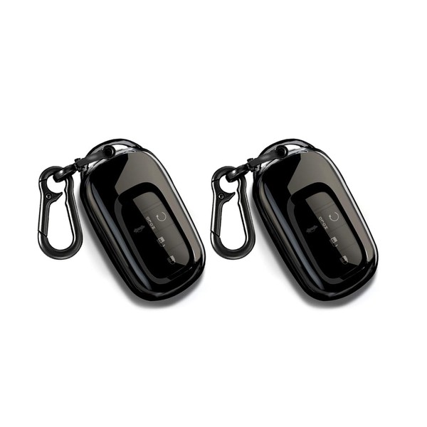 Vnephoo For Honda Key fob Cover, 2PCS TPU Transparent Black