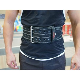 king2ring Genuine Leather Power Belt Weight Lifting Belt pk3500 (Black, M)