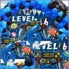 Vlipoeasn 90PCS Video Game Party Decorations for Boys Set Blue