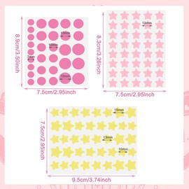 GWAWG Pack of 185 Pimple Patch Stars and Round Pimple Patches with Tea Tree Oil + Salicylic Acid + Centella for Acne Stains Pimples Whiteheads Pimples Green Yellow Pink