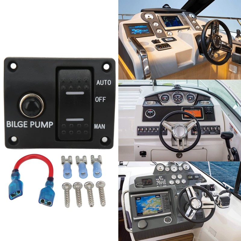 Ongwan 3-Way Manual OFF-Auto Switch Panel with Breaker for Bilge