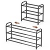 Gonfoam 3-Tier Expandable Shoe Rack,Adjustable Shoe Shelf Storage Organizer Heavy