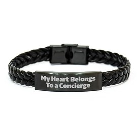 My Heart Belongs To A Concierge Funny Gifts for Her Concierge Wife Christmas Memorable Presents featuring Braided Leather Concierge Gifts for the Woman Who Enjoys Luxury Service