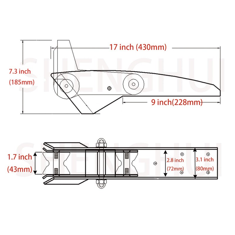 SHENGHUISS 316 Stainless Steel Hinged Self Launching Bow Anchor Roller