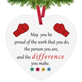 Boxing Gift Thank You Gifts for Boxing Coach Leader Ceramic Ornament Boxing Lovers Gifts for Men Women Future Boxer Gift Ceramic Heart Keepsake Coworker Appreciation Gifts Christmas Retirement Gifts