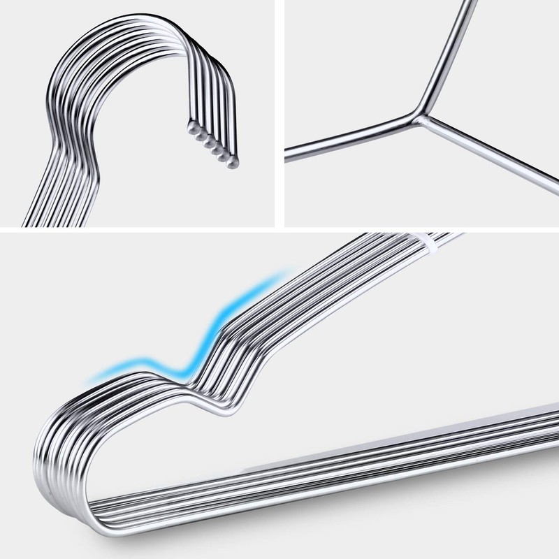 TIMMY Clothes Hangers 50 Pack Heavy Duty Stainless Steel Metal