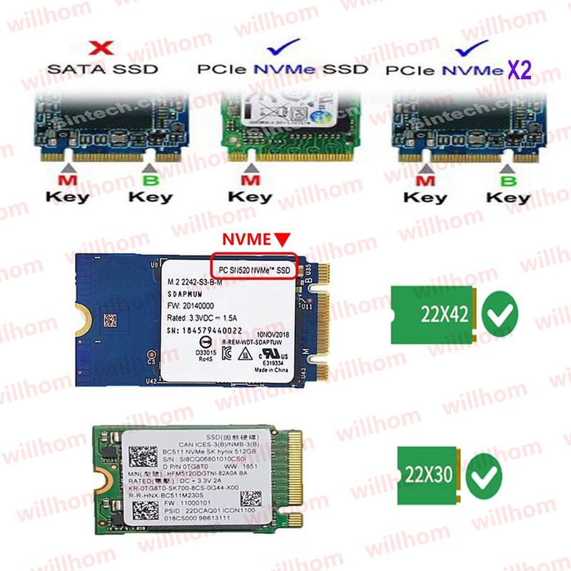 Willhom M.2 NVMe SSD Convert Adapter Card Upgrade for MacBook