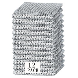 Wire Mesh Cleaning Cloth 12 Pack Silver Wire Wish Cloth, Double-Sided Mesh Swedish Dish Cloth, Suitable for Kitchen Cleaning, Tableware, Sinks, Stoves, Etc. Easy to Clean