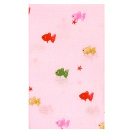 Hamamonyo Tenugui, Colorful Goldfish, Pink