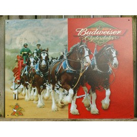 Budweiser Clydesdales Metal Tin Sign