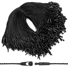EUSOAR Hang Tag String, 7.7" 1000Pcs Nylon Clothes Price Hanging Tag Rope Snap Lock Pin Loop Plastic Fasteners Tags Hook Ties Fast to Attach for Present Shoes Luggage Label-Black