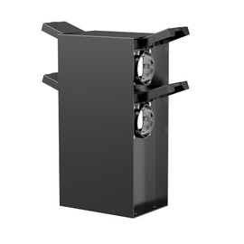 ledscom.de ledscom.de Garten Steckdosens?ule POMI f1r au?en, IP44, 4-Fach, Edelstahl, schwarz, eckig, 23 cm