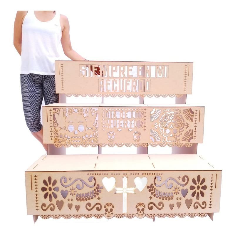 Genérico Altar Grande Decorativo Dia De Muertos Ofrenda MDF