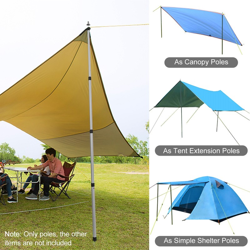 Thicken Aluminum Alloy Tent Pole Adjustable Tent Support Rods Beach