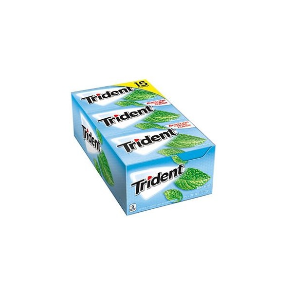 Trident Sugar Free Gum, Mint Bliss, 14 Pieces, 15 packs