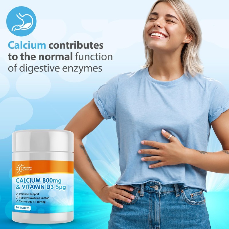 Calcium 800mg and Vitamin D3 5μg per Serving /90 Tablets