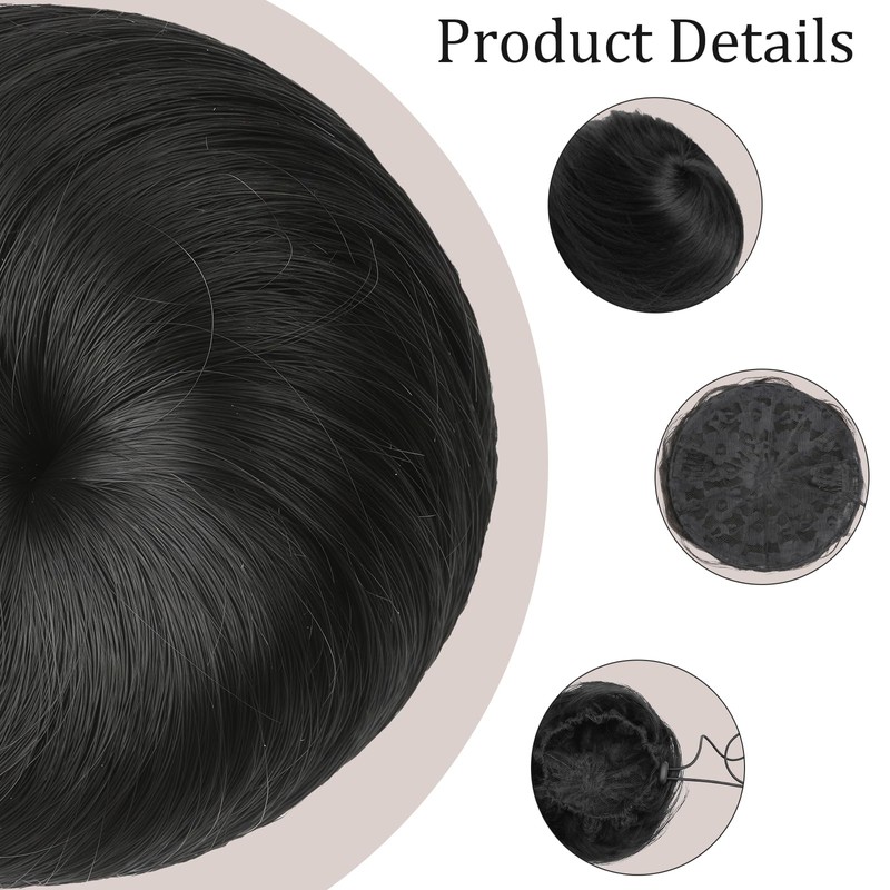AYNKH Hair Bun, Donut Style, Artificial Round Wig for Ballet