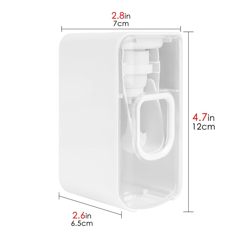 2 Slot Toothbrush Holder and Toothpaste Dispenser Wall Mounted, Automatic