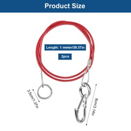 KUHAWL 2 Stück Anhänger Abreißseil, 1m Bremsseil Anhänger Fangseil für Ungebremste Anhänger Sicherungsseil Anhänger, KFZ Abreisseil für Alle Arten von Gebremsten Anhängern und Wohnwagen