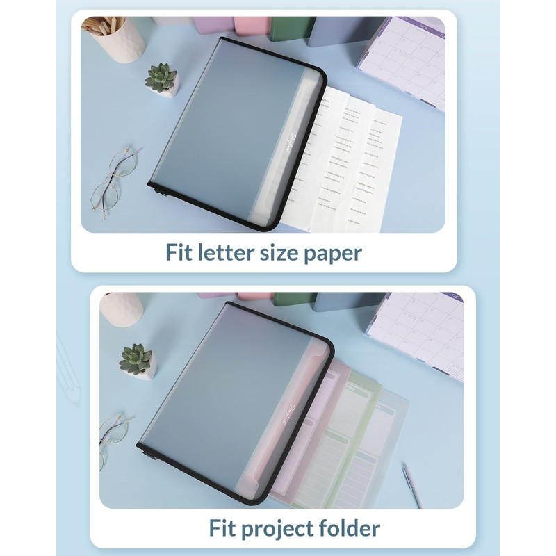 Document Organizer, Accordion Folder with Front Pocket, 7 Pocket Expanding