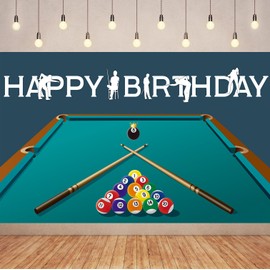 Billiard Pool Balls Happy Birthday Backdrop 6x3.6ft Snooker Contest Beginning Entertainment Game Photography Background Theme Party Fiesta Banner Table Decor Photo Booth Props.