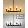 L LOHAS LED 8-Light Black Chandelier for Dining Room Light