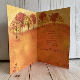 American Greetings Thankful For Autumn Blessings Love Warmth Leaves Pumpkins Thanksgiving Card New