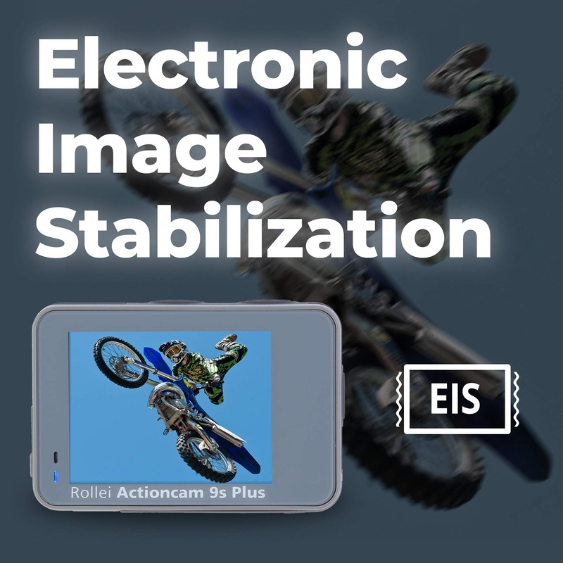 Rollei Action-Cam 9s Plus I 4K 60fps Unterwasserkamera mit Selfie-Display,
