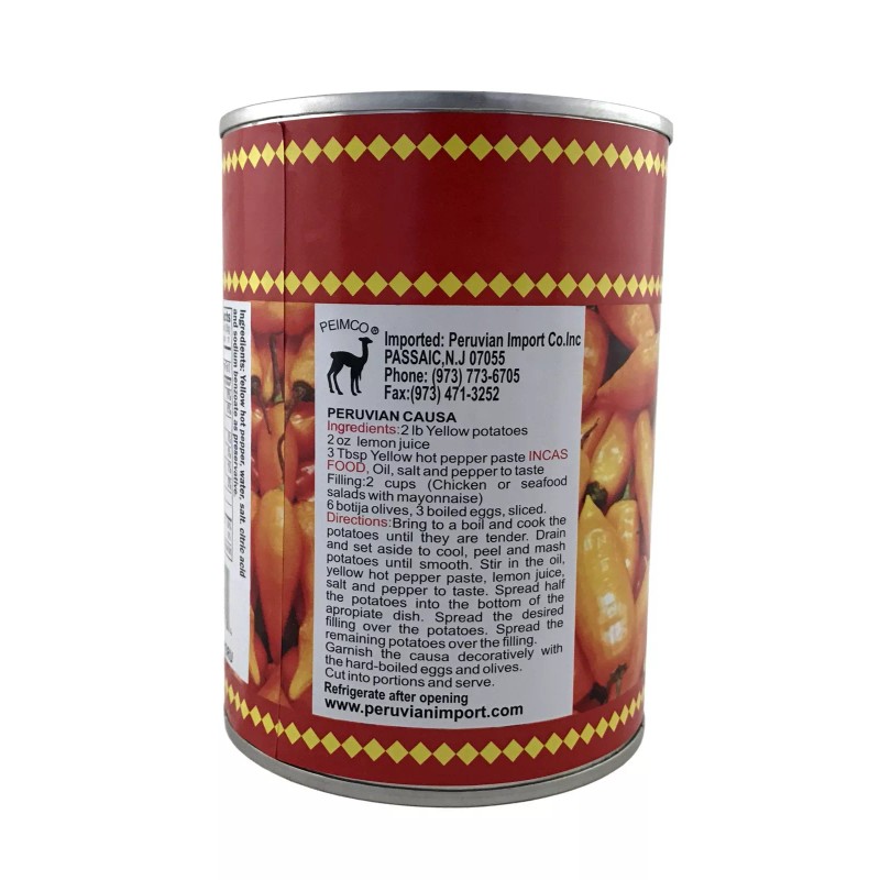 Inca's Food Canned Peruvian Yellow Hot Pepper 20 oz.