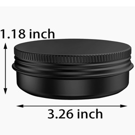 40 Pcs 4 Ounce Aluminum Tin Jars Containers Leak Proof Cosmetic Tin Jars Containers Round Screw Lids for Cosmetic, Salves, Balms, Lip Balm or Others, 120mL Black