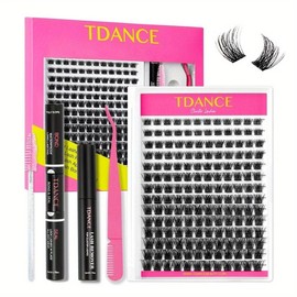 3/2/1SET  MAKE UP Eyelash Clusters Kit 168Pcs with Lash Bond and Seal Glue Waterproof, Eyelashes Remover for Lash Cluster Extensions Kit for Beginner, Lashes Applicator Tool(D-8-16mm Kit) Makeup Cosmetic:_1SET
