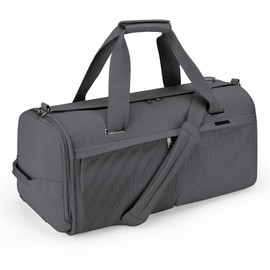 YOUNGOA Travel Duffle Bag,Weekender Bags for Women with Shoe Compartment，Carry on Overnight Bag Gym Duffel Bag (grey)