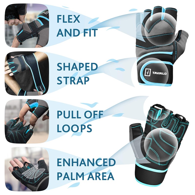 TAVIALO Fitness Gloves Training Gloves for Men Medium (16-19cm) Double