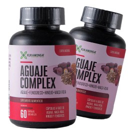 Kit 2 Aguaje  Fenogreco  Hinojo  Maca Roja  60 Cpsulas  Sabor Neutro  Vegano  Equilibrio Hormonal  Vitalidad, Belleza Natural y Bienestar Femenino... 
