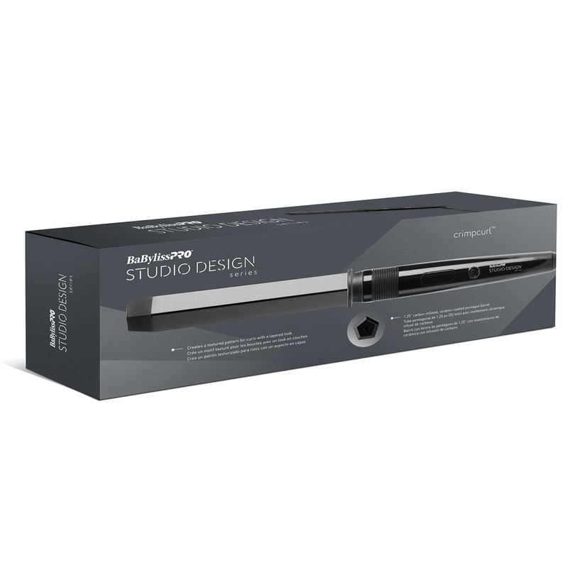 BaBylissPRO Studio Design Series Crimpcurl Curling Wand, Hair Styling Tools