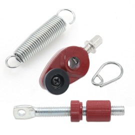 Cheerock Complete Drum Foot Pedal Spring Cam Assembly, 4pcs Percussion Instrument Replacement Parts, Bass Drum Foot Pedal with Tension Spring Hardware, Spring Cam Pulley Hook Tensioner (Red)