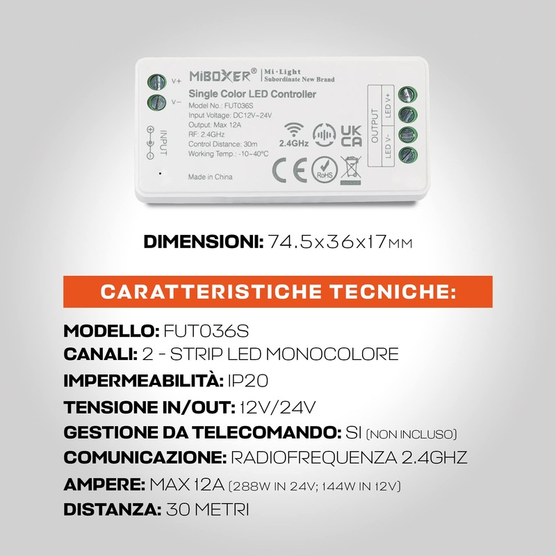 Mi Light MiBoxer FUT036S Mini RF receiver Single