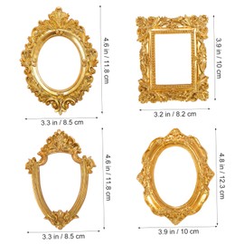 OHPHCALL 5pcs Vintage Embossed Decorative Photo Frames Elegant Retro Picture Frames for Desktop Home Decor for Photography Props and Ornaments