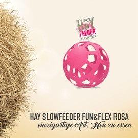 Holland Animal Care Hay Slow Feeder Fun & Flex Diameter 22 cm - Hay Rack Horse - Suitable for Grazing Animals - Hay Net for Horses - Against Stable Decay - Up to 1 kg Hay - Pink