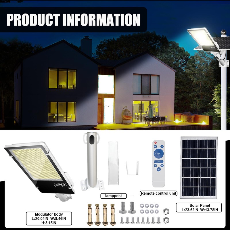 SuiROYI 3000W Solar Lights Outdoor, IP67 Waterproof Solar Street Lights