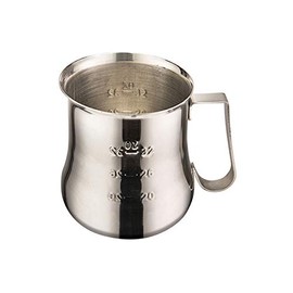 Winco WPE-40, 40 Oz. Stainless Steel Espresso Milk Frothing Pitcher, Metal Milk Server, Frother